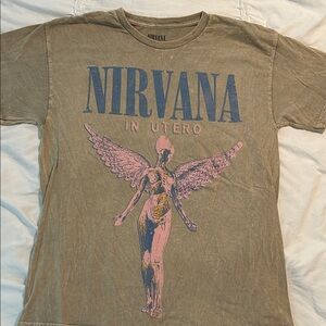 NIRVANA In Utero Angel Tee - Blue and Pink on Tan